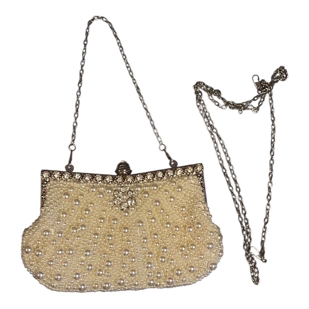 NWT Crystal and Pearl Clutch, Handbag, Shoulder Bag - Picture 3 of 8